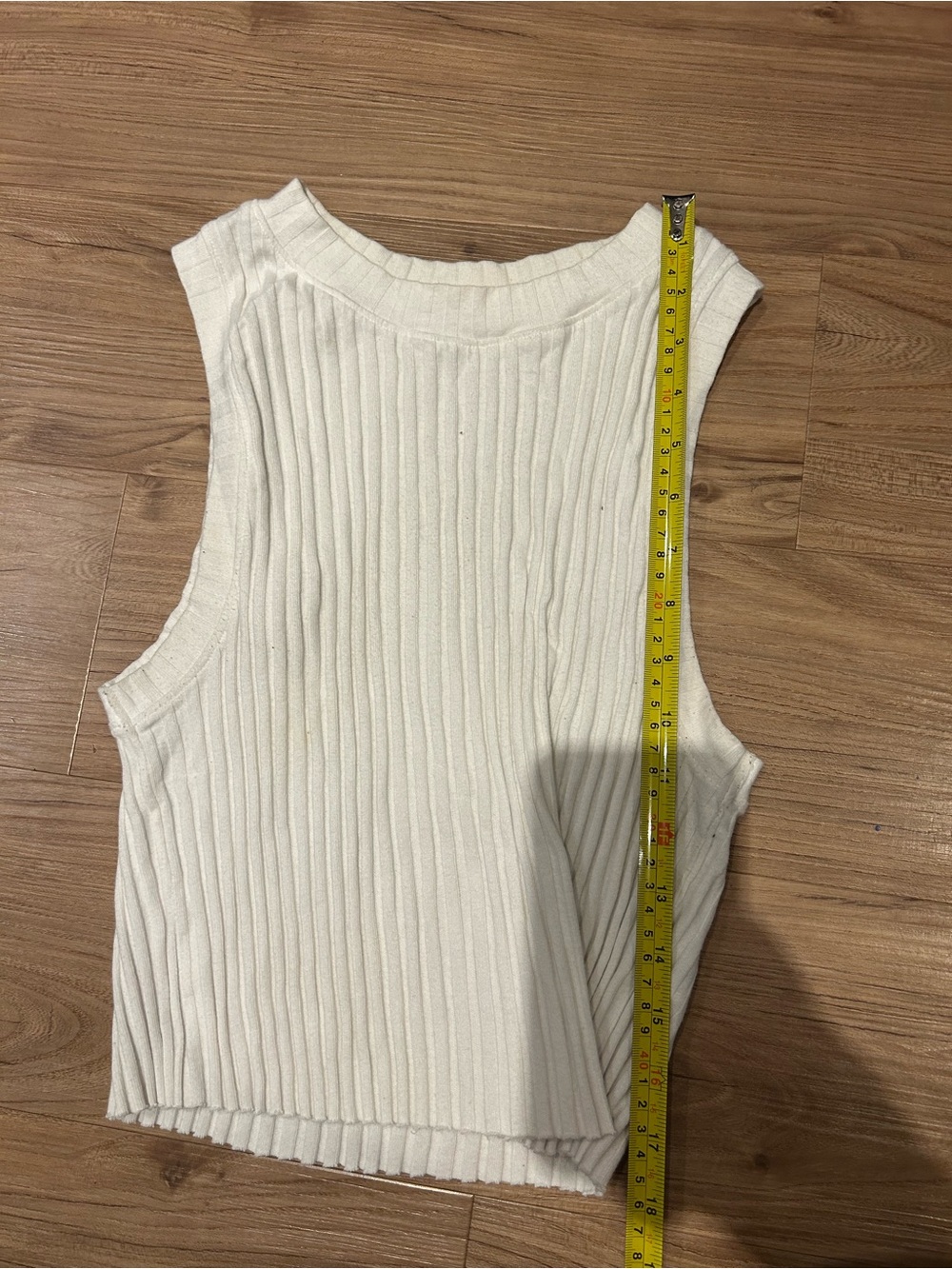 aerie White Ribbed Tank Crop Top